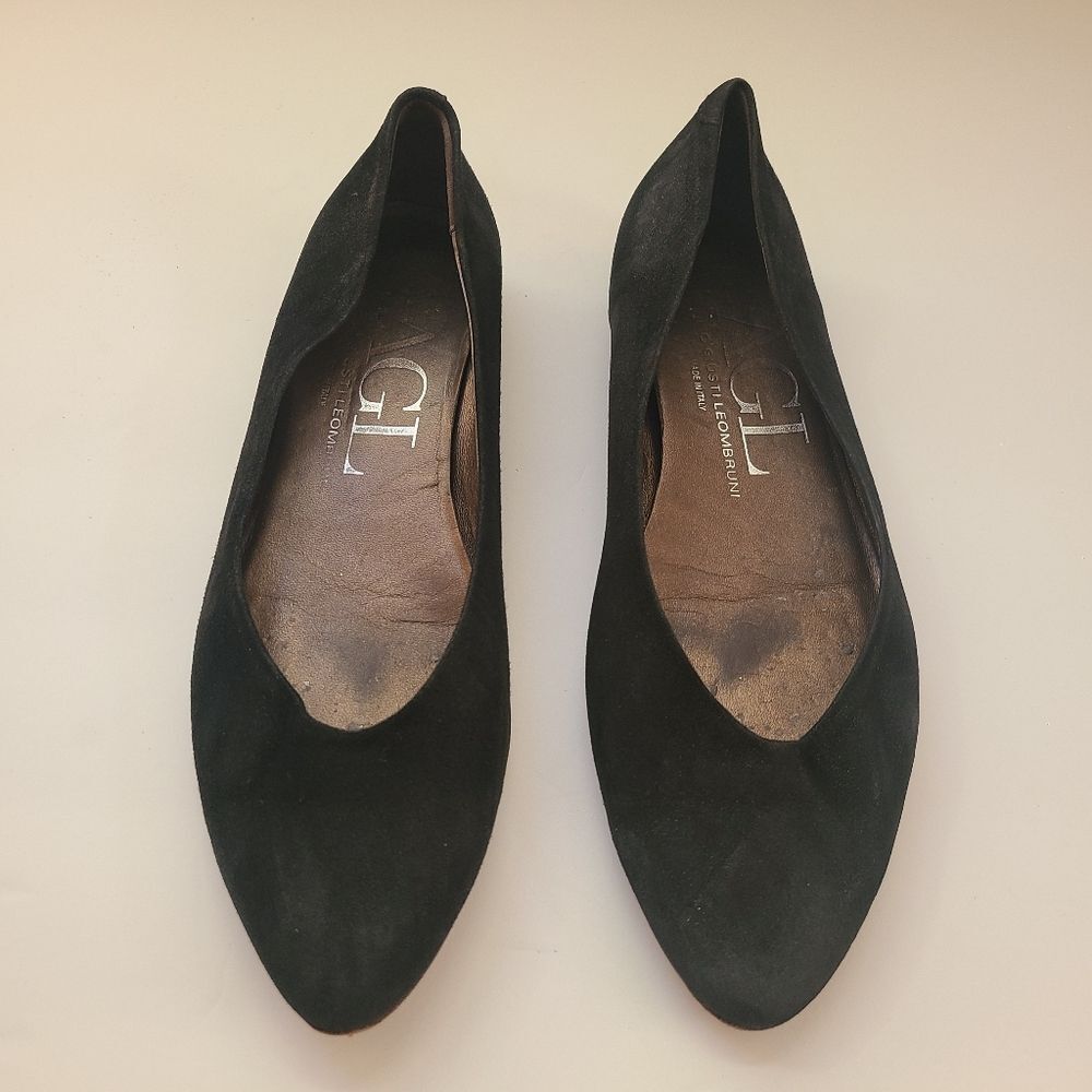 AGL Suede Leather Pointed Toe Ballet Flats Size 38.5 | 8.5